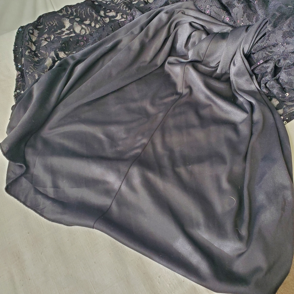 My Michelle Whimsigoth Black w/Silver Sequin Lacey Dark Fairy Long Gown Sz 3 Y2K - Picture 14 of 16